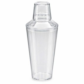 Tredelt cocktailshaker i plast, gjennomsiktig