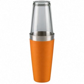 Bostonshaker oransje med shakerglass
