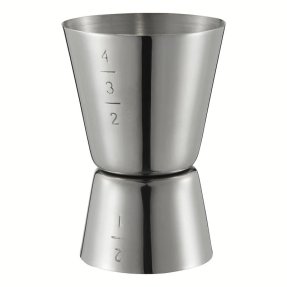 Måleglass i rustfritt, vendbart 2-4 cl