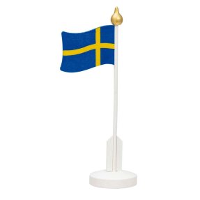 Bordflagg svensk i tre 24 cm