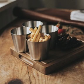 Peg pommes frites-kopp i rustfritt stål 35 cl 4-pakning