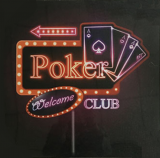 Bartavla Welcome Poker Club med ledbelysning
