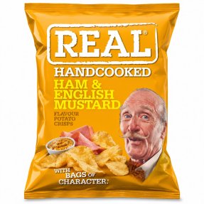 Real Chips - skinke og engelsk sennep 35 g