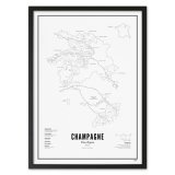 Plakat vinregion Champagne 40x50 cm