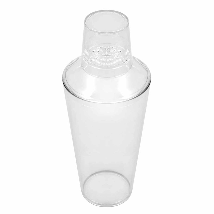 Zoom bilde av Tredelt cocktailshaker i plast, gjennomsiktig