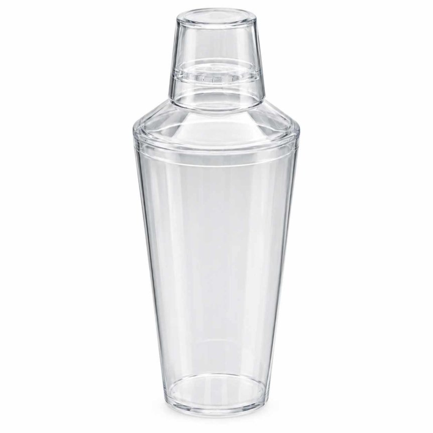 Zoom bilde av Tredelt cocktailshaker i plast, gjennomsiktig