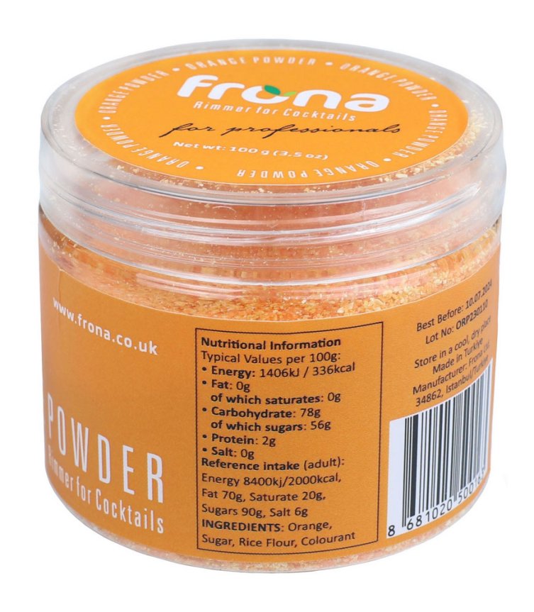 Cocktailrimmer oransje 100 gram