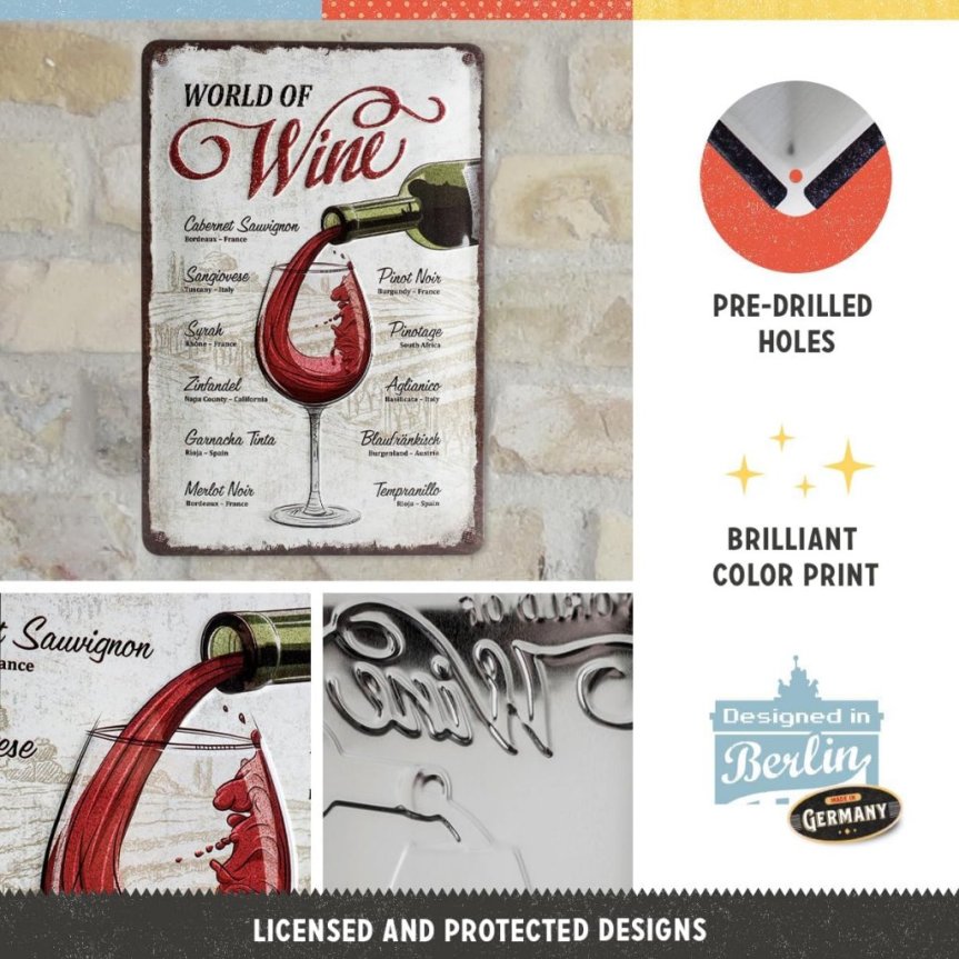 Barskilt World of Wine 20x30 cm