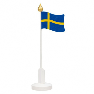 Bordsflagga svensk i trä 30 cm