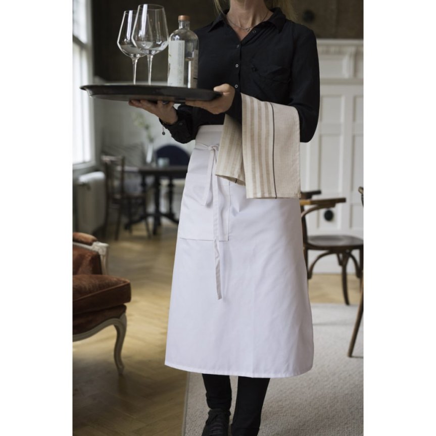 Brystforkle hvit med lomme