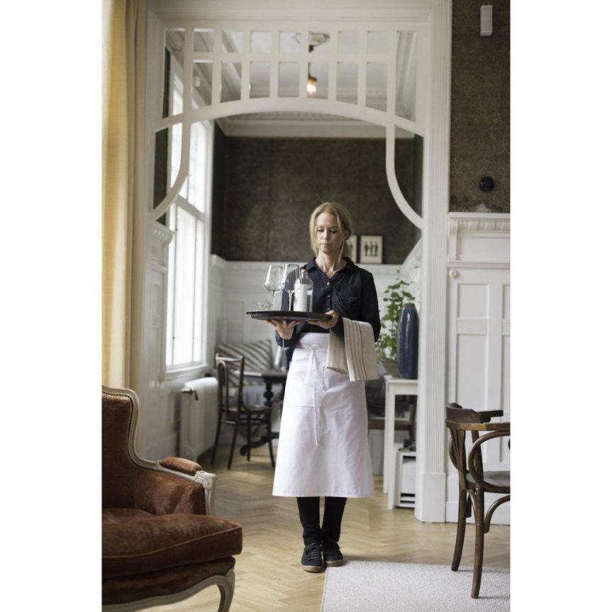 Brystforkle hvit med lomme