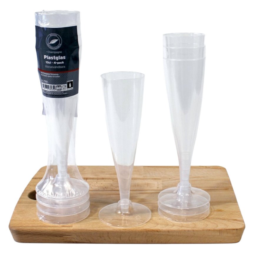 Champagneglass plast 4-pack 13,3 cl