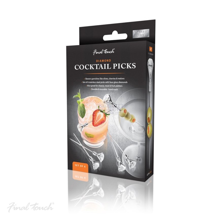 Diamant cocktailpinner 6-pakning Final Touch