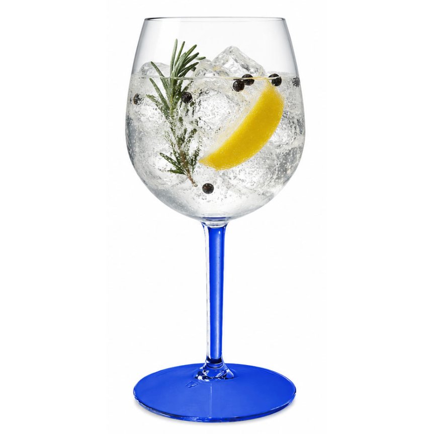 Zoom bilde av Gin & Tonic plast glass blå stilk/fot 58 cl - Tritan