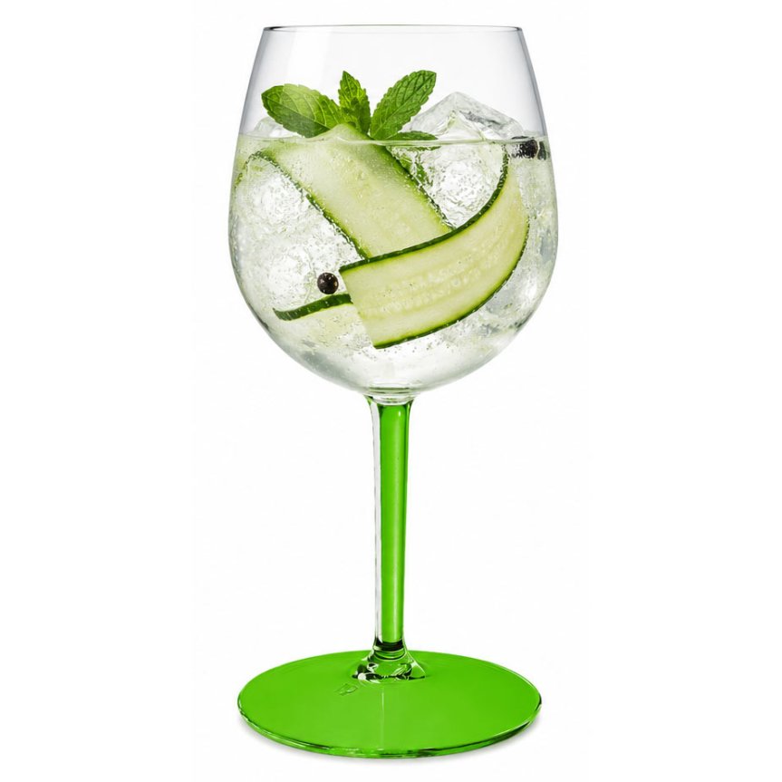 Zoom bilde av Gin & Tonic plast glass grønn stilk/fot 58 cl - Tritan