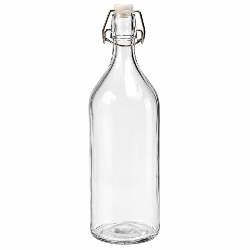 Zoom bilde av Glassflaske med patentkork 1 liter