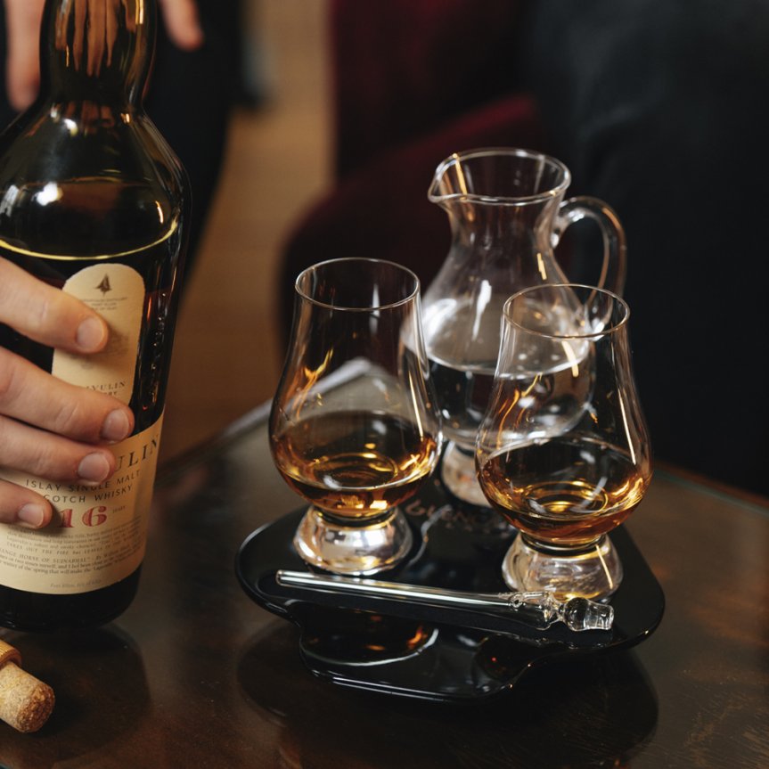 Glencairn Tasting Set - med håndlaget treplate