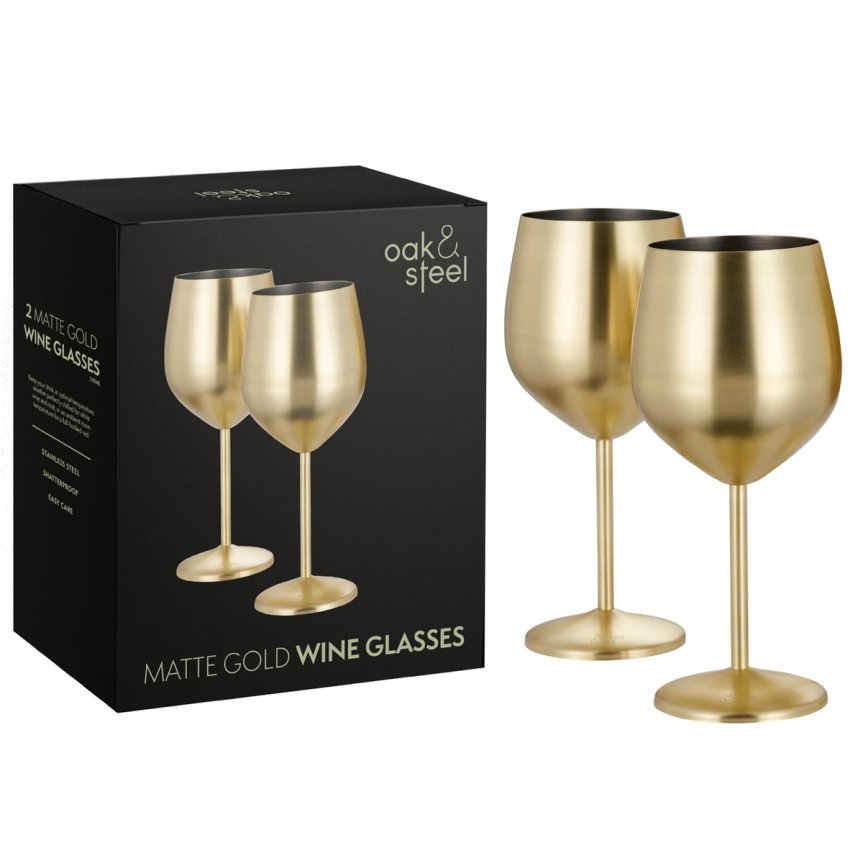 Gullglass vinglass - Cocktailglass i gull 50 cl 2-pakning