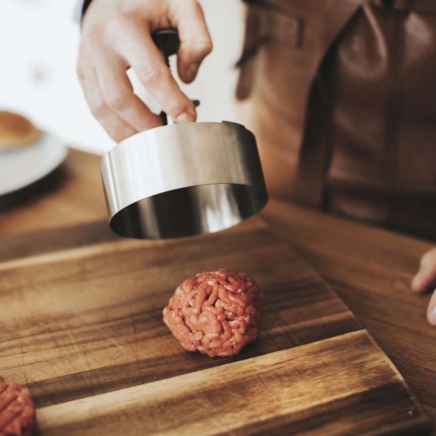 Haya Hamburgerpresse 11 cm rustfritt stål