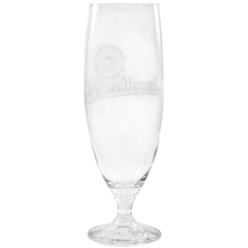 Pilsner Urquell ölglas på fot 50 cl
