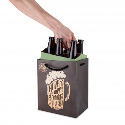 Presentpåse för ölflaskor - Hoppy Beerthday