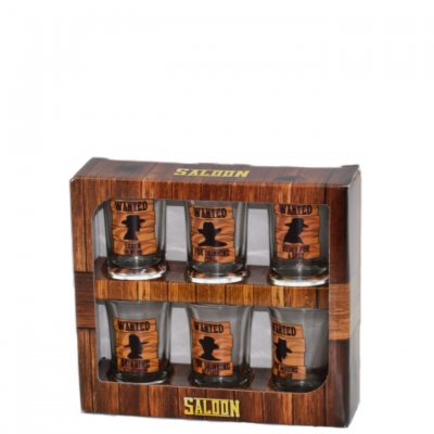 Saloon shotglas 6-pack