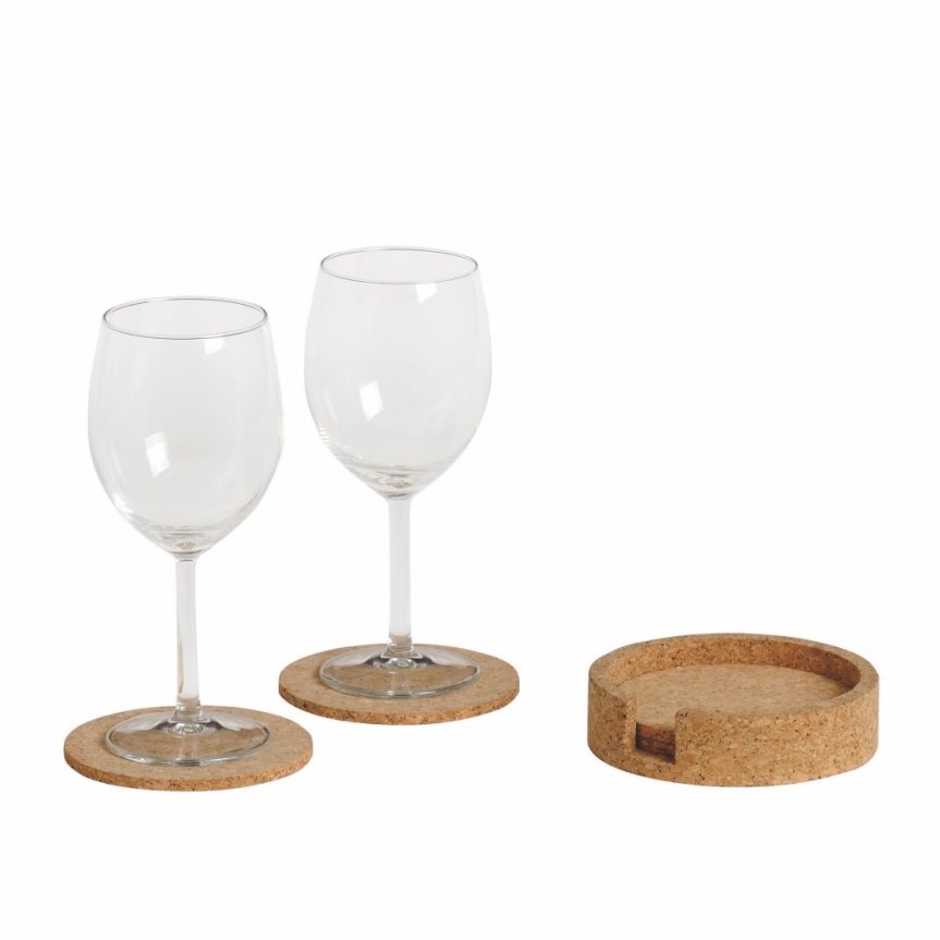 Glasunderlägg Kork coasters med holder6-pack