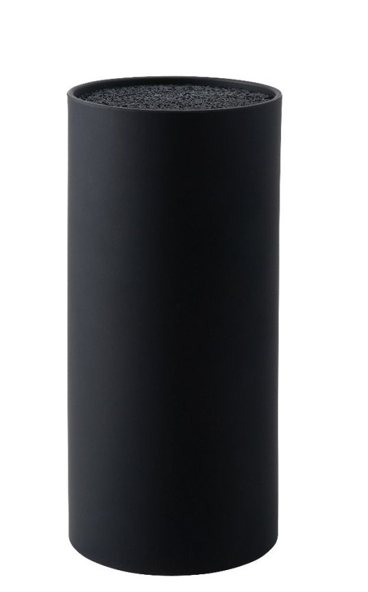 Svart knivblokk med bust