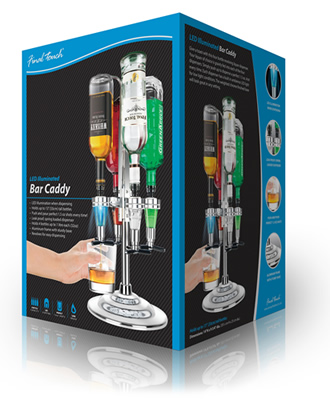 Final Touch LED Rotary drikkebeholder for 4 flasker