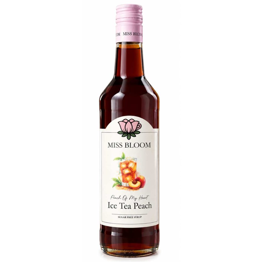 Zoom bilde av Miss Bloom Sukkerfri iste-sirup med fersken – Peach of My Heart – 50 cl