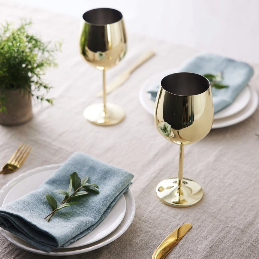 Gullglass vinglass - Cocktailglass i gull 50 cl 2-pakning