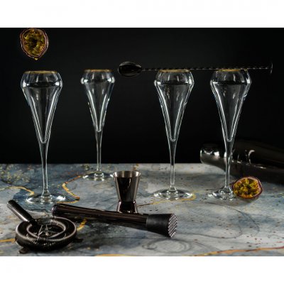 Open Up Champagneglass 20 cl med gullkant 4-pakk Chef & Sommelier