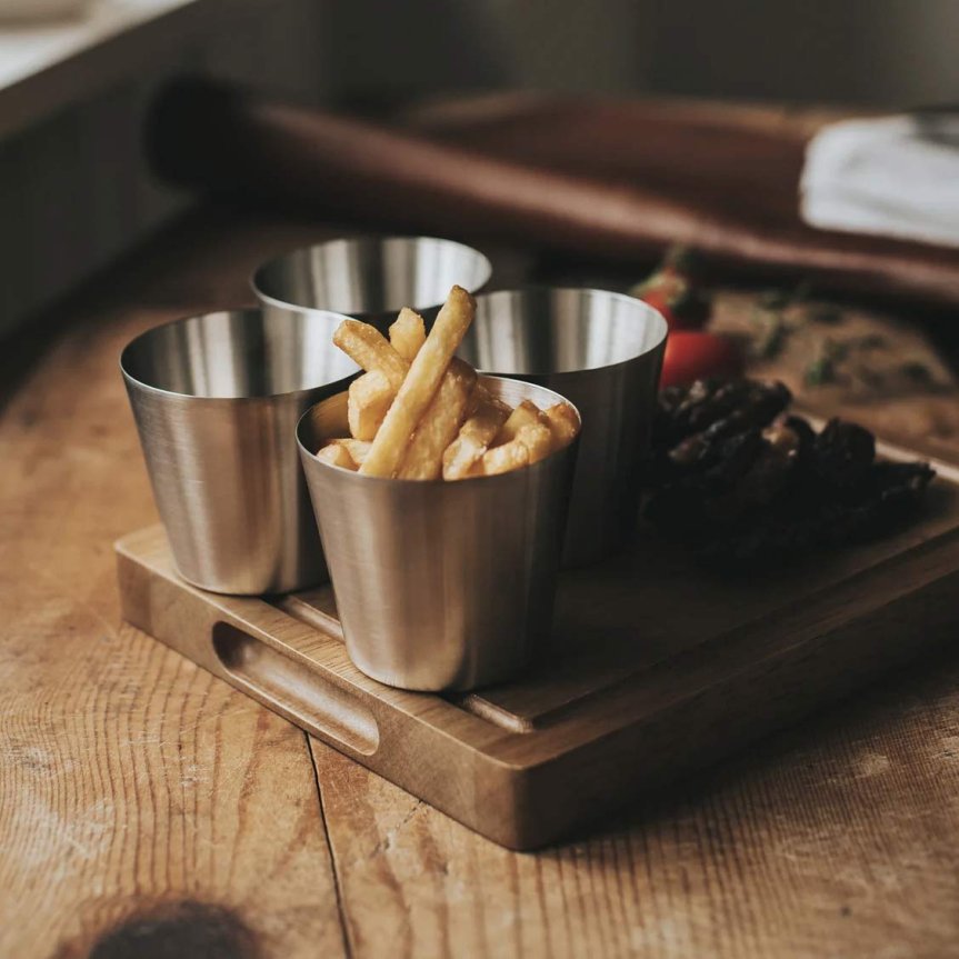 Peg pommes frites-kopp i rustfritt stål 35 cl 4-pakning