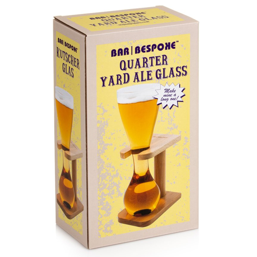 Zoom bilde av Quarter Yard Beer ølglass i trestativ