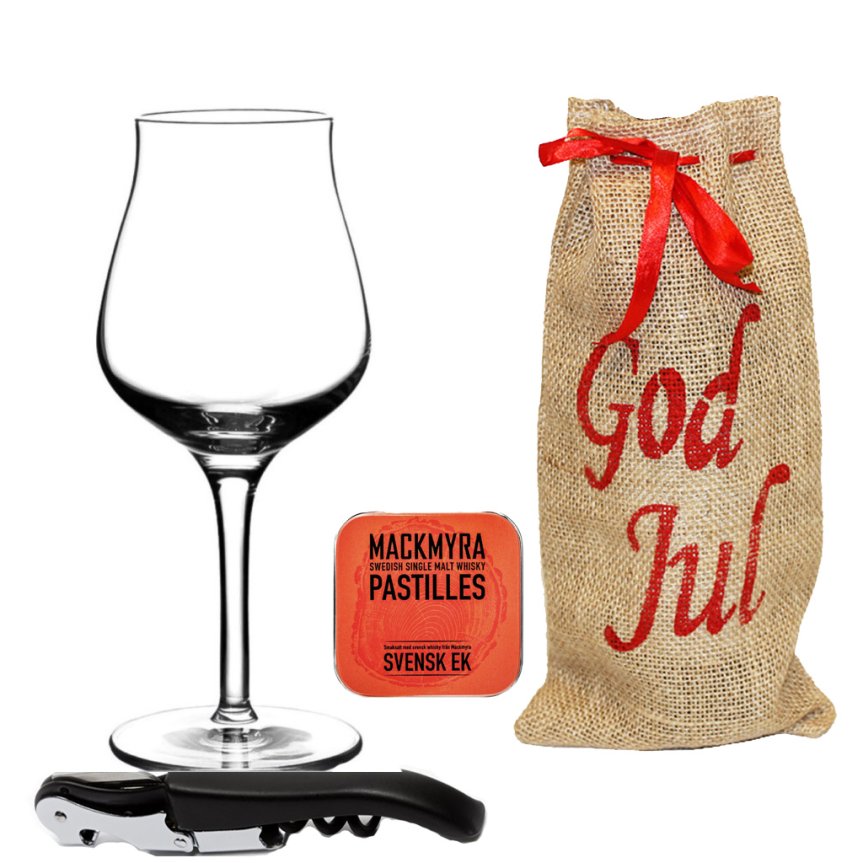 Julegavepakke med åpner, pastiller og Sensorik prøvesmakerglass