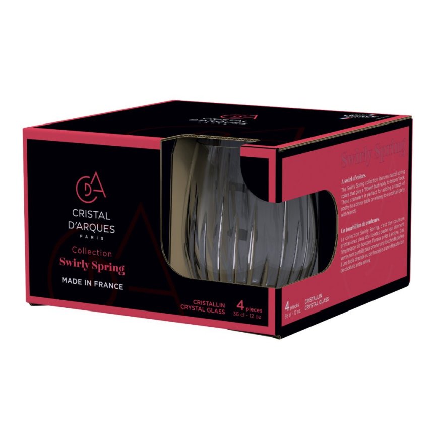 Cristal D'Arques Swirly Spring vannsglass 36 cl 4-pakning