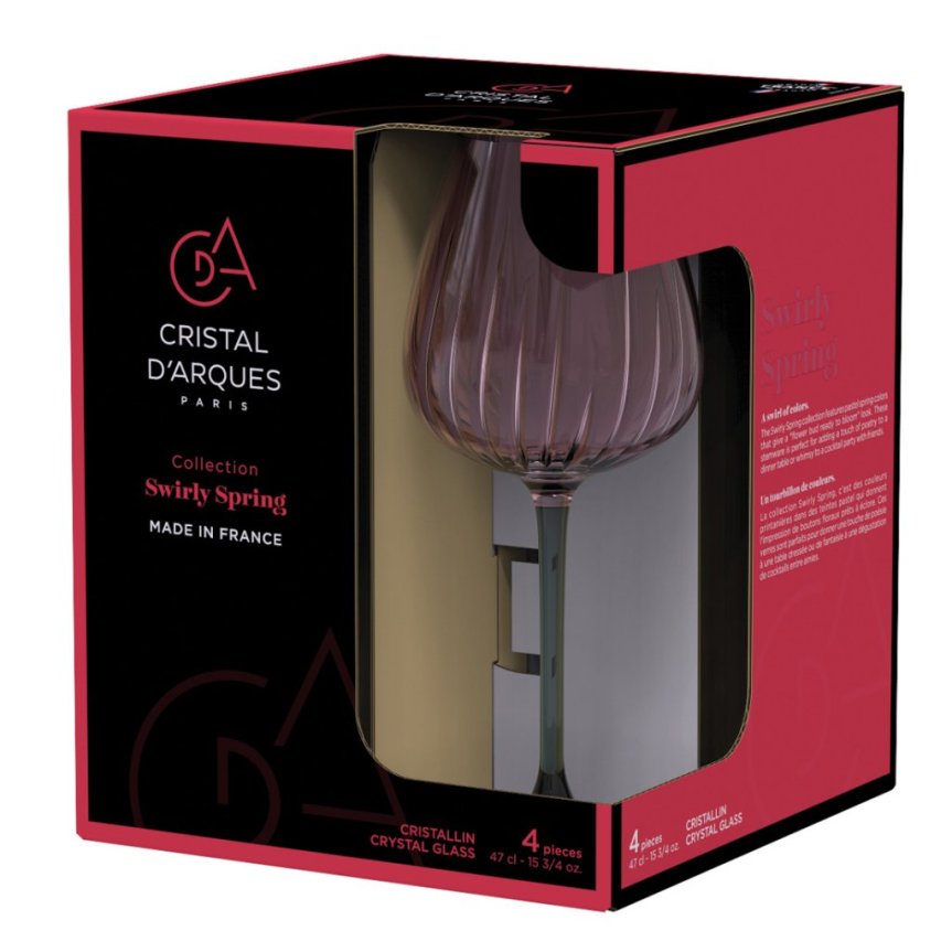 Cristal D'Arques Swirly Spring allround vinglass 47 cl 4-pakning