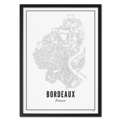 Plakat vinregion Bordeaux 40x50 cm