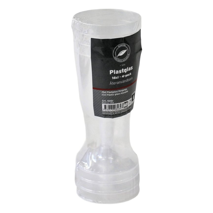 Vinglass i plast 4-pakning 16,3 cl