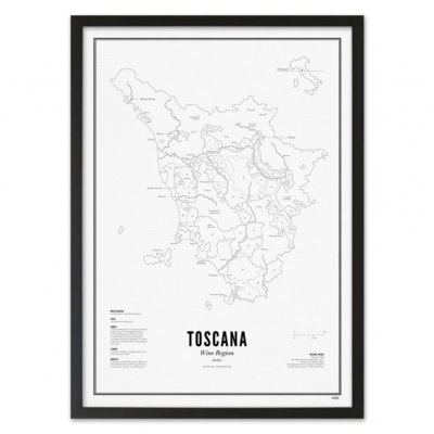 Plakat vinregion Toskana 40x50 cm
