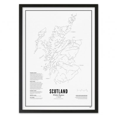 Plakat Skottlands whiskyregioner 40x50 cm