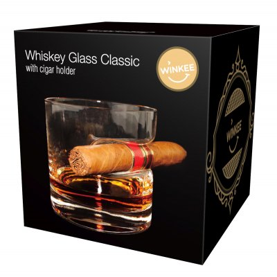 Whiskeyglas Classic med cigarrhållare